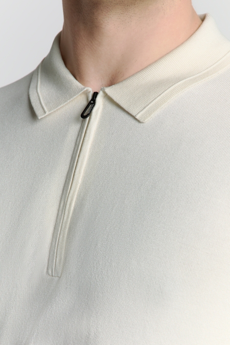 NO-EXCESS pullover short sleeve polo zip soli